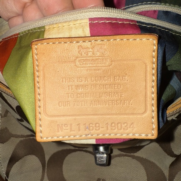 Coach Willis Brown Signature Canvas Tan‎ Leather 65th Anniversary Crossbody Bag! - Picture 5 of 15
